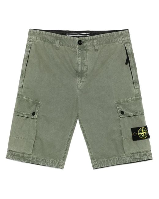 メンズ Stone Island コンパスバッジ ショートパンツ Green