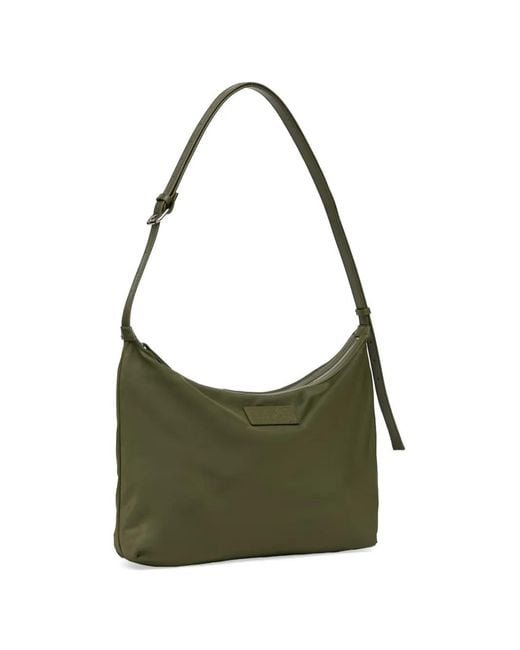 MM6 by Maison Margiela Green Logo-Patch Cross Body Bag
