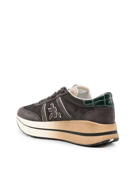 Premiata White Bethcoin Logo-Patch Sneakers