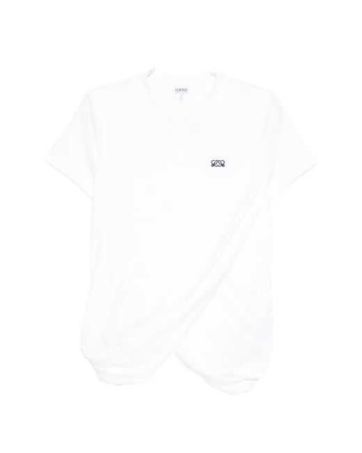 Loewe White Draped T-Shirt