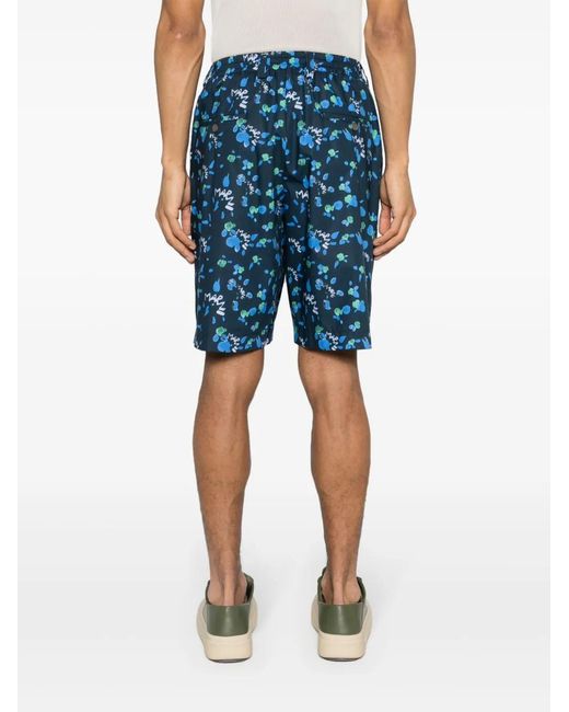 Marni Blue Printed Shorts for men