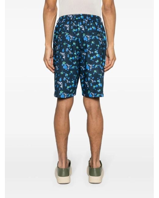 Bermudas náuticas Dripping con estampado abstracto Marni de hombre de color Blue