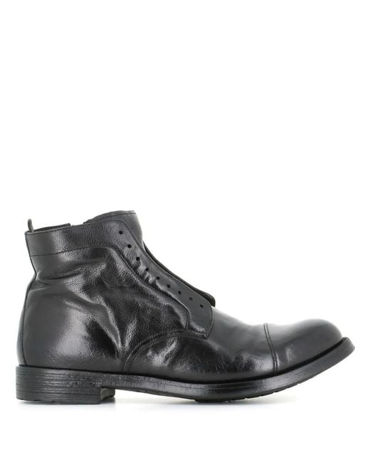 Officine Creative Black Arbus Leather Boots for men