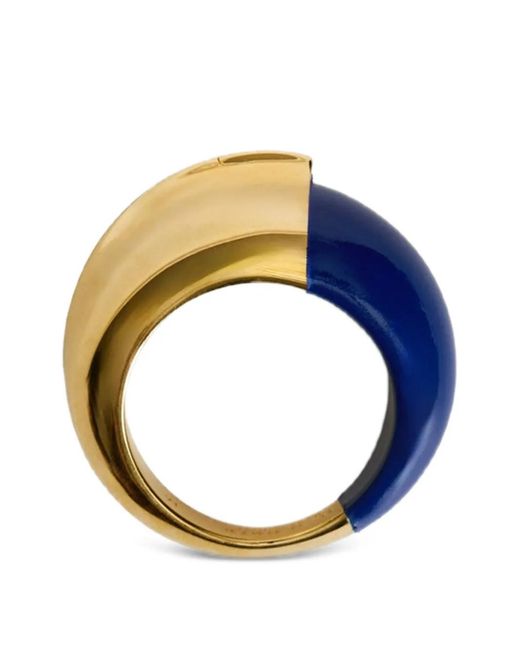 Jil Sander Blue Engraved Ring