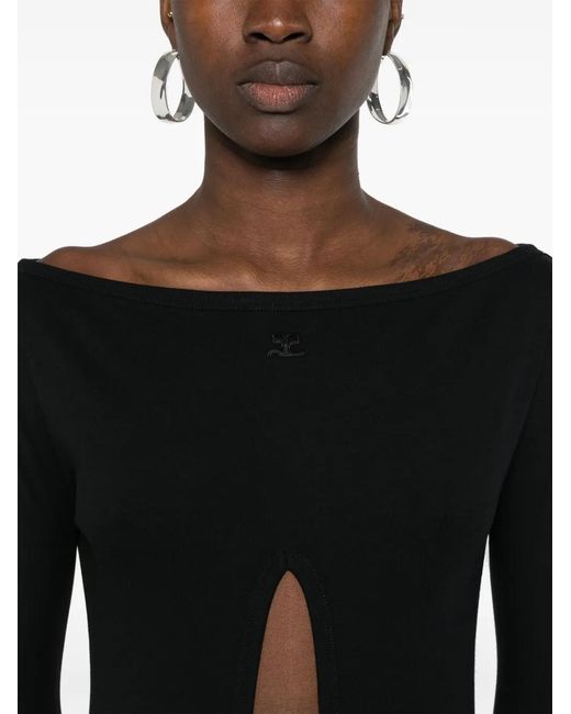 Courreges Black Cut-Out Bodysuit