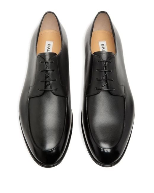 Bally Black Leather Derby Shoes for men