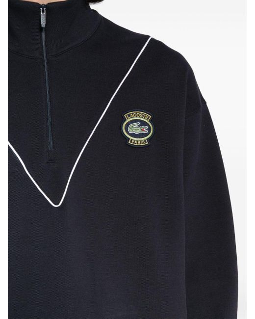 Lacoste Blue Logo-embroidered Zip-up Sweatshirt for men