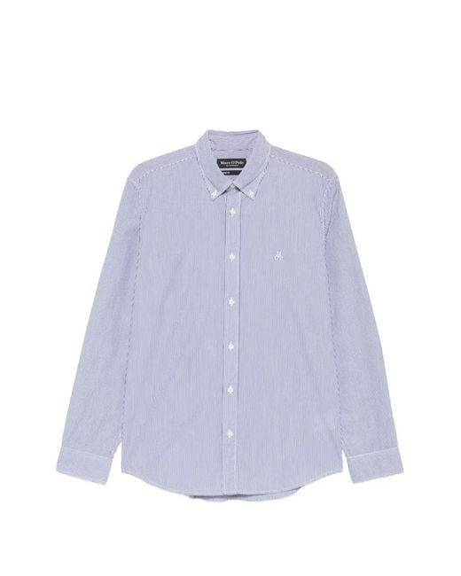 Marc O' Polo Purple Vertical-Stripe Button-Down Shirt for men