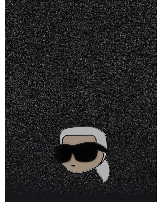 Karl Lagerfeld Black Strukturierte Ikon Pin Umhängetasche