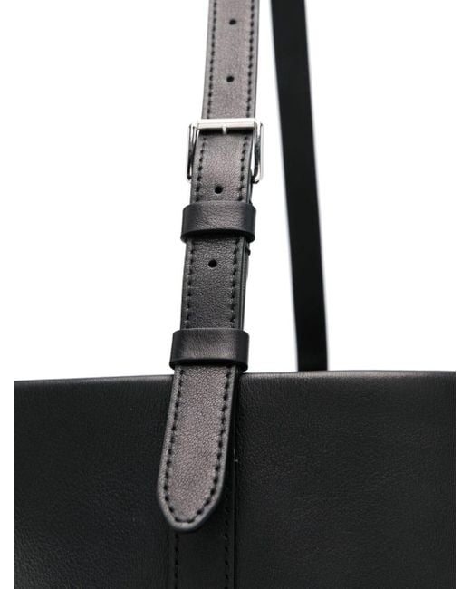 The Row Black Debossed-logo Shoulder Bag
