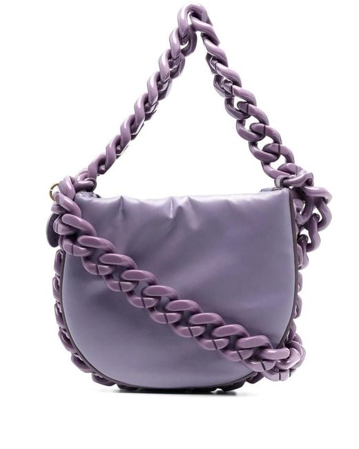 Stella McCartney Purple Chain-Link Trimming Shoulder Bag