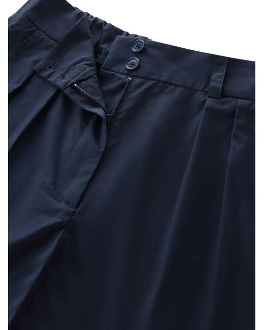 Woolrich Blue Wide-Leg Cotton Trousers