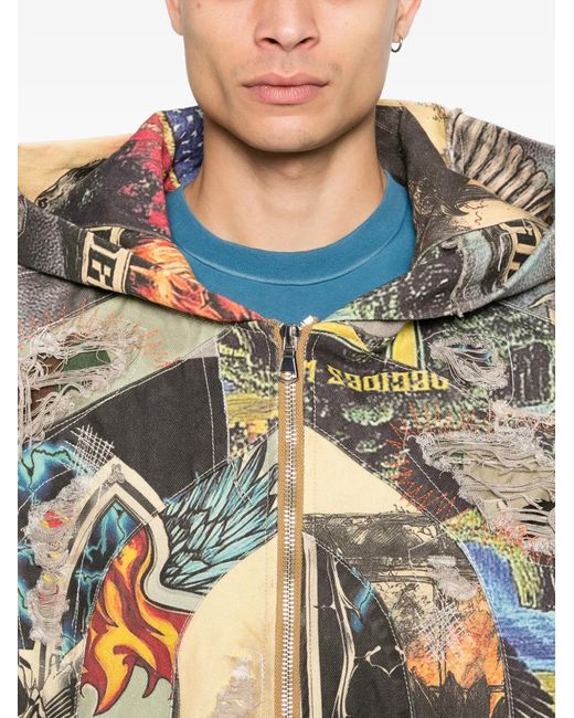 Chaqueta Con Diseño Patchwork Who Decides War de hombre de color Green