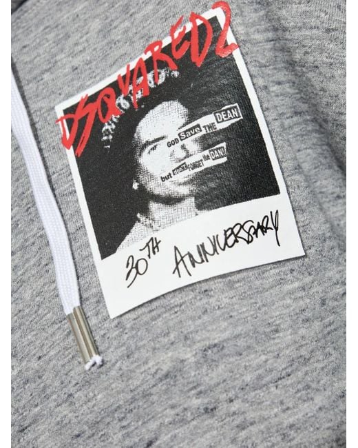 DSquared² Gray Hoodie mit grafischem Print