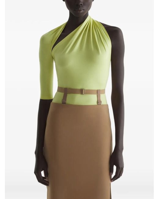 Mugler Green Draped Loop T-Shirt