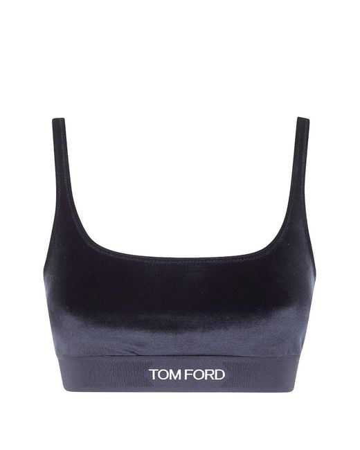 Tom Ford Blue Logo-Detail Top