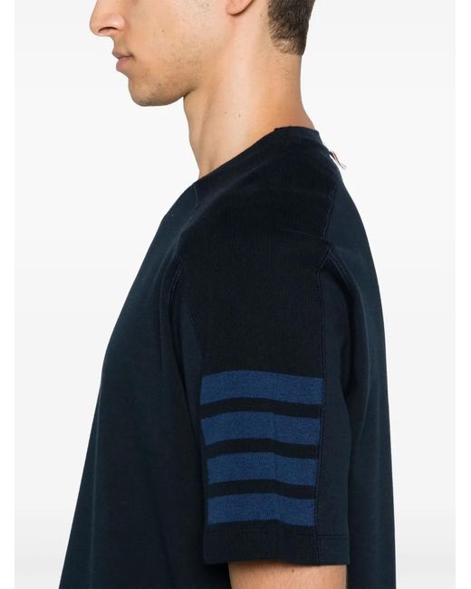 Thom Browne Blue 4-Bar Stripe T-Shirt for men