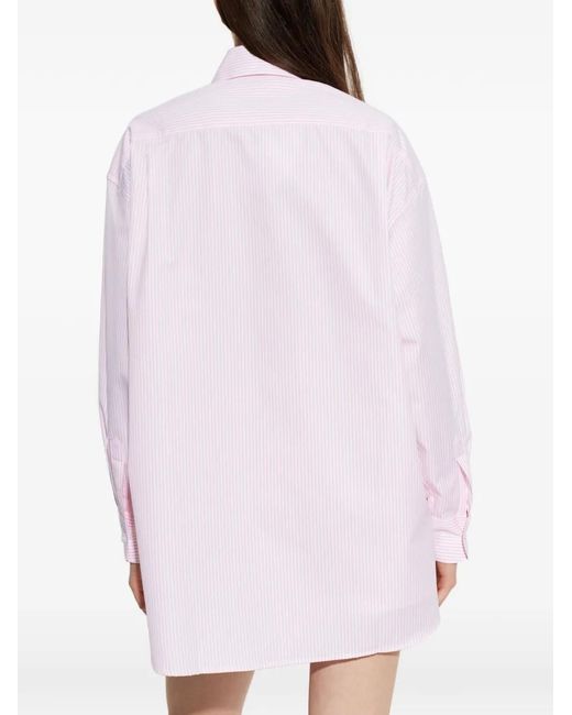 Paramidonna Pink Chemise Vanessa Rayée À Poche De Poitrine