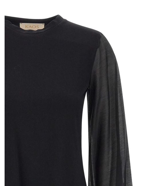 Blusa de manga balloon Kaos de color Black