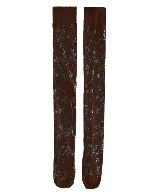 Calcetines con imperdible en intarsia Vivienne Westwood de color Brown