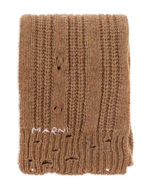 Marni Gerippter Strickschal in Brown für Herren