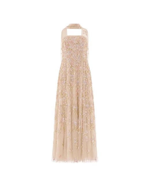 Needle & Thread White Forget-Me-Not Strapless Gown