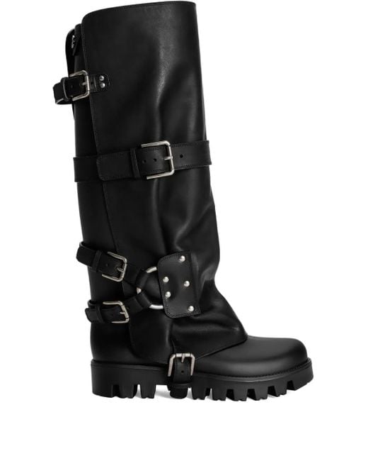 Dolce & Gabbana Black Buckled Biker Boots