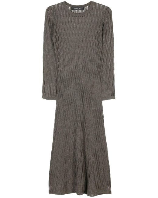 Knitted maxi dress FEDERICA TOSI de color Gray