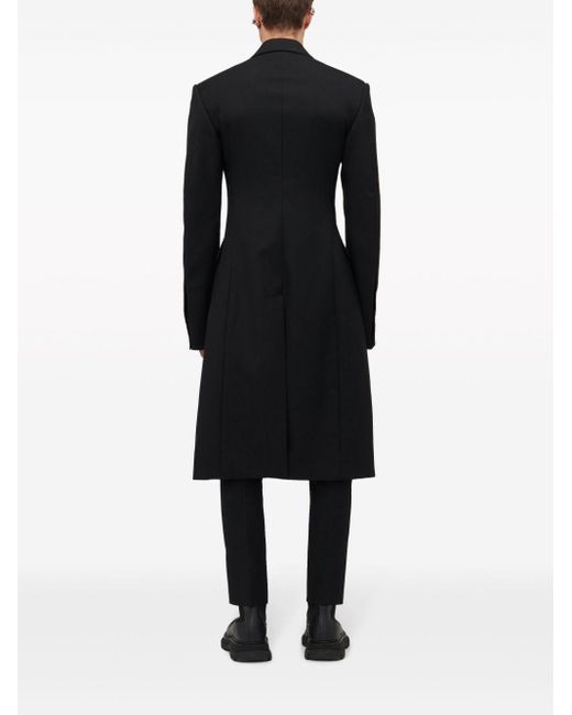 Alexander McQueen Black Double-breasted Wool Coat for men