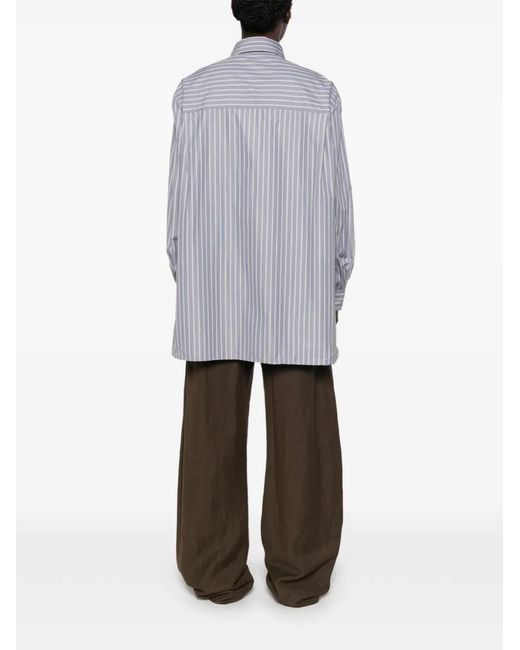 Soeur Gray Vertical-Stripe Long-Sleeve Shirt