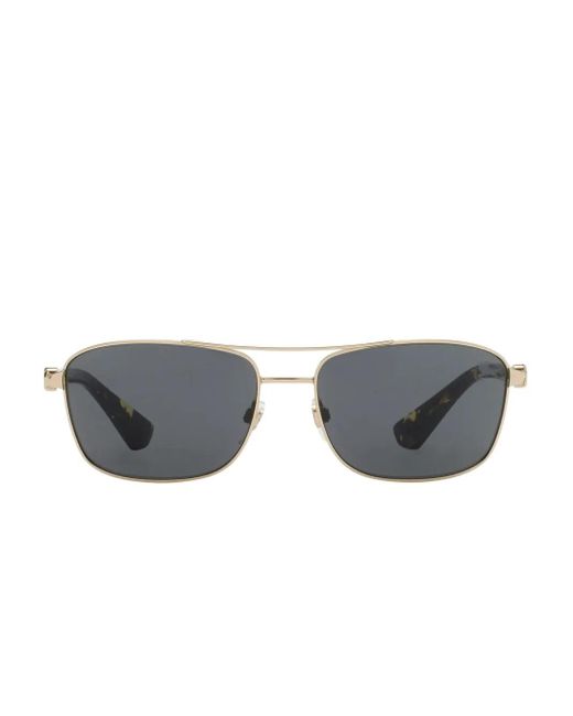 Burberry Gray Metal-Frame Rectangular Sunglasses for men