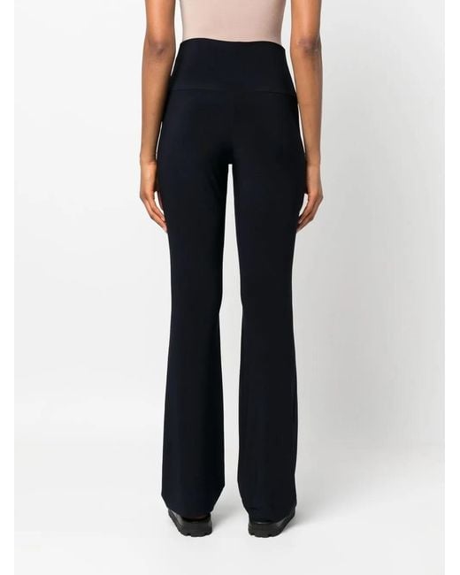 Norma Kamali Blue High-Rise Flared Trousers
