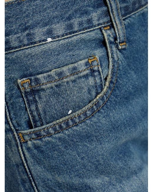 Carhartt Blue Arin Paint-Splatter Straight-Leg Jeans