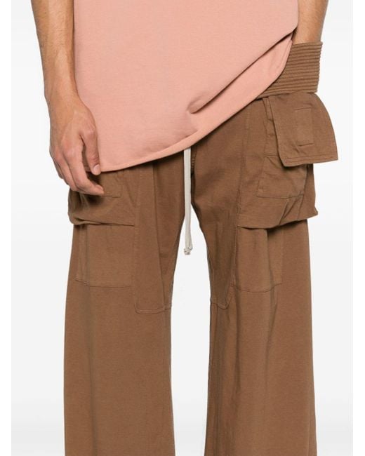 Rick Owens Brown Drawstring Organic Cotton Trousers for men