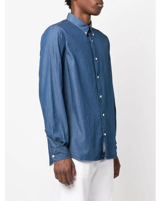 Woolrich Blue Classic Shirt Clothing for men