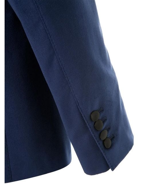 Billionaire Blue Brian Peak-Lapel Single-Breasted Blazer for men