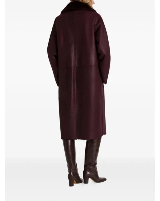 Alberta Ferretti Black Belted Leather Coat
