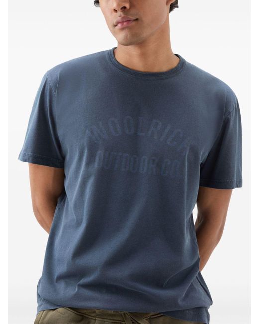 Camiseta con logo estampado Woolrich de hombre de color Blue