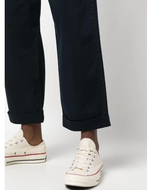 Woolrich Blue High-Waisted Wide-Leg Trousers
