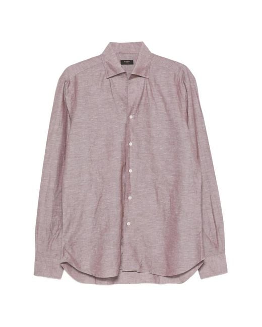 Barba Napoli Purple Curved-Hem Shirt for men