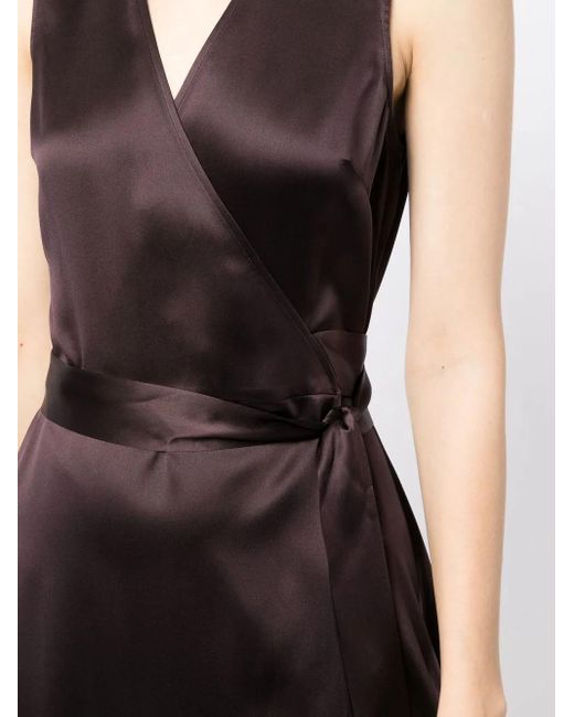 Voz Purple Frontward Satin Maxi Dress