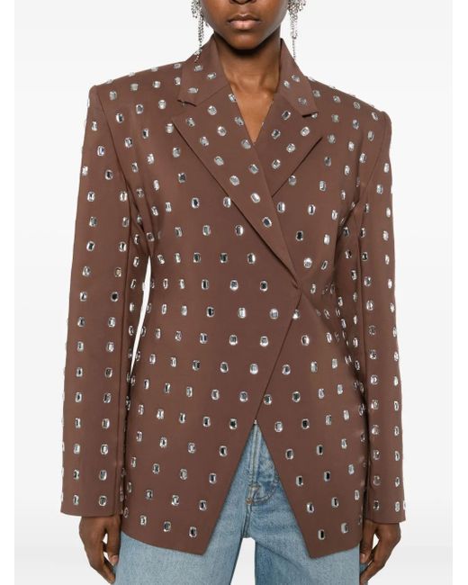 GIUSEPPE DI MORABITO Brown Crystal-Embellished Blazer