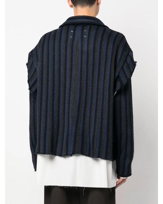 Maison Margiela Black Paisley-Print Layered Poplin Shirt for men