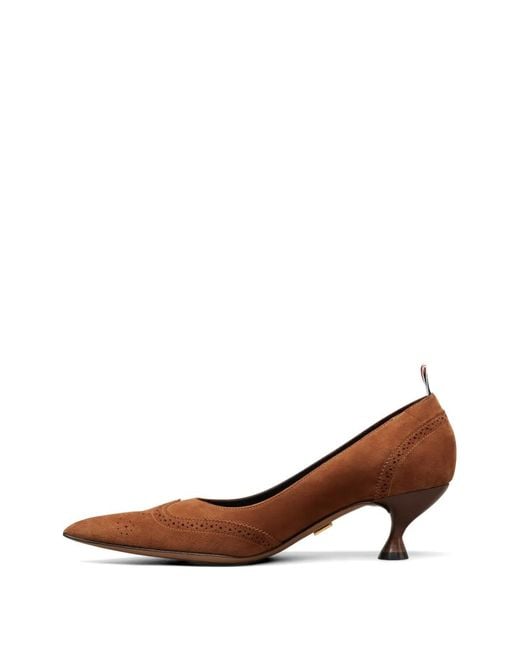 Thom Browne Brown Wingtip Suede Pumps