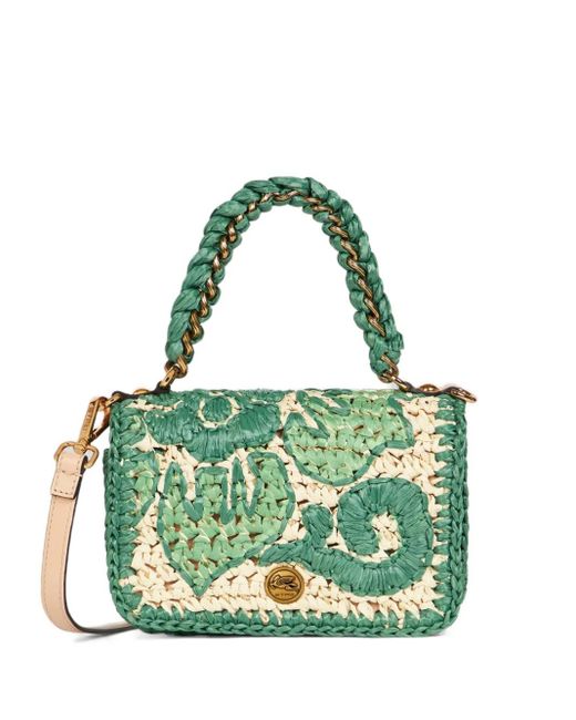 Etro Green Raffia Mini Bag