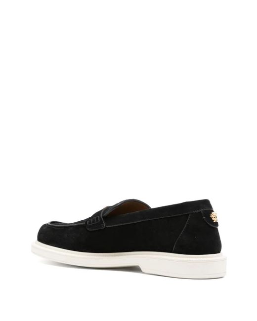 Versace Black Crosta Loafers for men