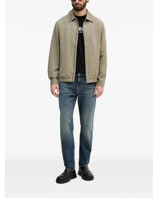 Guess Natural Zip-Up Collared Jacket for men