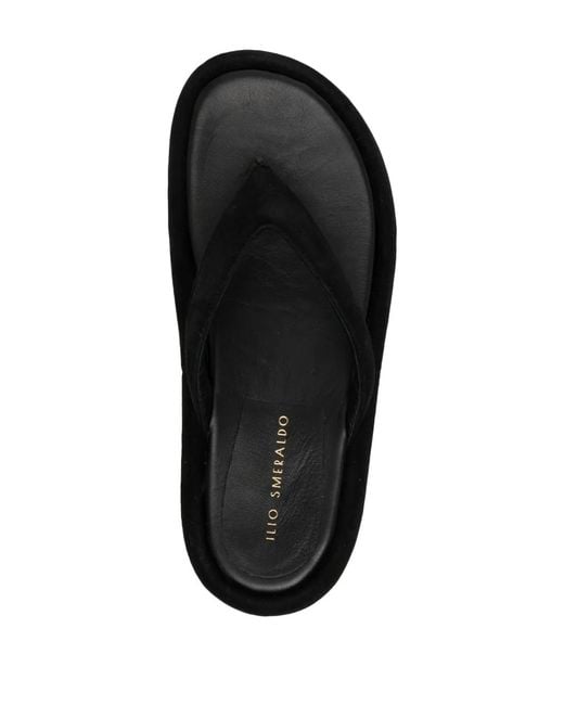 Ilio Smeraldo Black Geraldine Chunky Flat Sandals