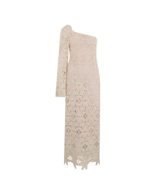 long sleeve low cut dress Kasya Cream Satin Long Sleeve Mini Dress - US 6