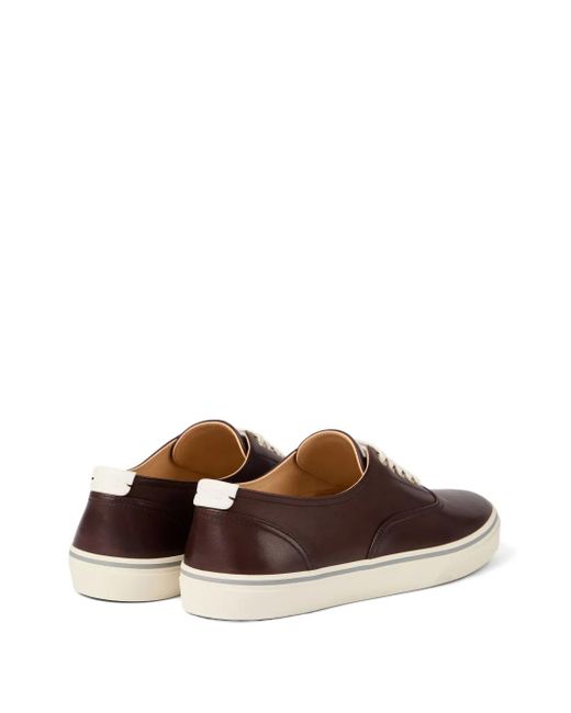 Zapatillas de piel con cordones Brunello Cucinelli de hombre de color Brown